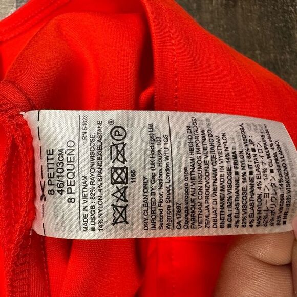 Banana Republic Women’s Size 8 Petite Sheath Bow Neck Dress Red Sleeveless - Picture 7 of 9